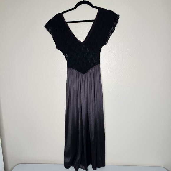 Vintage TJW S Slip Dress Black Lace Ruffle Babydoll Fairy Grunge Whimsigoth - Picture 5 of 8